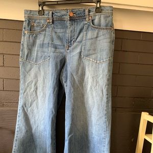 Level 99 high-waisted wide leg crop jeans